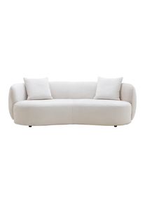 Bigsofa Leonas In Beige Runde Form, Inkl. 2 Kissen Textil Beige