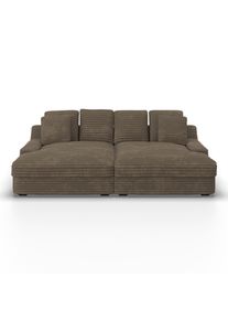 Bigsofa Eleonora Cord Braun Holz, Textil Braun