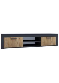 Lowboard Usilo Anthrazit, Honigeiche