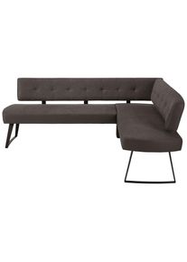 Eckbank In Dunkelgrau Ca. 220x170cm Metall, Textil Dunkelgrau