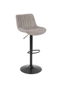 Barhocker Lovis Grau/schwarz Metall, Textil Grau, Schwarz