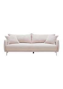 Bigsofa Kiss In Weiss Textil, Holzwerkstoff Weiss