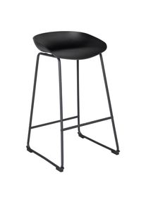 Barhocker In Schwarz Metall, Kunststoff Schwarz