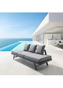Relaxliege Ilva Blue Dunkelgrau Aus Metall/textil Metall, Textil Dunkelgrau