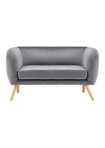 2-sitzer-sofa In Grau "bruno" Samt Grau