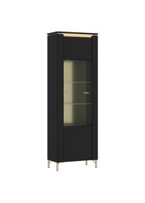 Vitrine Norica Schwarz/goldfarben B: 65,5 Cm 65,5/201,2/40 cm ,