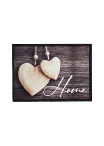 Fussmatte Home Love Wood In Braun/beige Ca. 50x70cm 50/70 cm