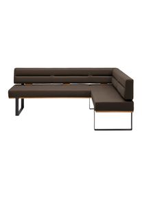 Eckbank Canon Li. In Dunkelbraun Holz, Metall, Textil Dunkelbraun