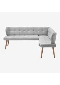 Eckbank Alba Links Hellgrau Holz, Textil Hellgrau