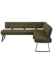 Eckbank In Gr&uuml;n Ca. 220x170cm Metall, Textil Gr&uuml;n, Dunkelgrau