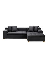 Ecksofa Dunkelgrau, "ava", Samt Samt Dunkelgrau