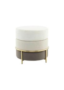Kayoom Hocker 7pjlj-Cre Creme, Goldfarben Metall, Textil, Holzwerkstoff