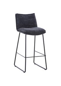 Barhocker In Schwarz/dunkelgrau Metall, Textil Schwarz, Dunkelgrau