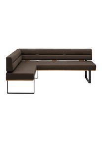 Eckbank Canon Re. In Dunkelbraun Holz, Metall, Textil Dunkelbraun