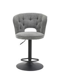 Barhocker Mina Grau Metall, Textil Grau
