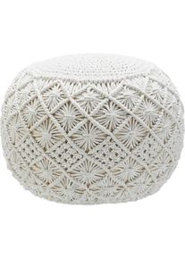 Pouf Julie In Natur 50x35x50cm Weiss Textil Naturfarben