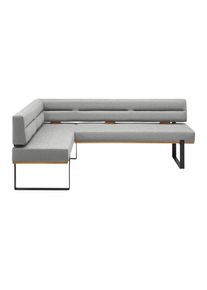Eckbank Canon Re. In Hellgrau Holz, Metall, Textil Hellgrau