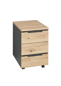 Rollcontainer Memphis In Eiche Artisan/graphitfarben 45/66/55 cm