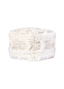 Kayoom Pouf Pouf Bohist 425 Creme / Khaki Creme, Olivgr&uuml;n Kunststoff, Textil