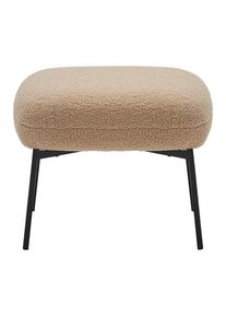 Hocker Norbi Creme Beige Holz, Metall, Textil