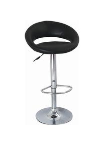 Barhocker In Schwarz Holz, Metall, Kunststoff Schwarz, Chromfarben