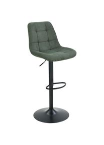Barhocker Nino Gr&uuml;n/schwarz Holz, Metall, Textil Gr&uuml;n