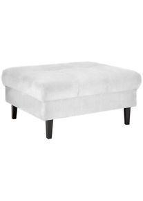 Hocker Boston Silberfarben Silberfarben Holz, Textil