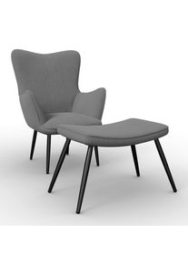 Relaxsessel Aurora Holz, Metall, Textil Grau