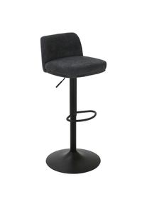 Barhocker Anton Schwarz Metall, Textil Schwarz