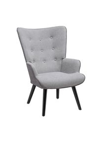 Relaxsessel Chester Hellgrau Holz, Metall, Textil Hellgrau, Dunkelgrau