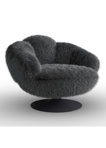 Relaxsessel Leo Metall, Textil Schwarz, Weiss