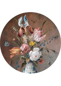 Metallbild Stilleben Mit Blumen