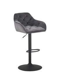Barhocker Eileen Grau/schwarz Metall, Textil Grau, Schwarz