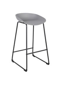 Barhocker Vegas Grau/schwarz Metall, Kunststoff Grau, Schwarz