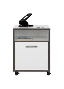 Rollcontainer In Grau/weiss 49,8/64,6/52,2 cm