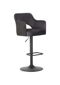 Barhocker Aria Schwarz Metall, Textil Schwarz