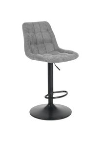 Barhocker Theo Grau Holz, Metall, Textil Grau