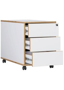 Rollcontainer Salia T70 Weiss/honigeiche 42/50/70 cm