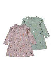 Tchibo - 2 chemises de nuit pour enfants - B&eacute;b&eacute; - taille: 86/92 - vert/rose