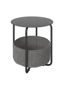 Ambia Garden Beistelltisch , Anthrazit , Metall, Textil , rund , Rundrohr , 50x51x50 cm , Stauraum, einfacher Aufbau , Wohnzimmer, Wohnzimmertische, Beistelltische, Beistelltische rund
