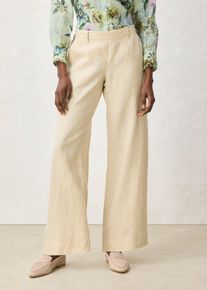 Leinenhose mit weitem Bein in beige, Gr&ouml;sse 42, bonprix