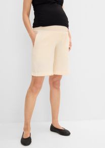 Umstandsbermuda aus Baumwoll-Musselin f&uuml;r die Schwangerschaft und danach in beige, Gr&ouml;sse 36, 100% Baumwolle, bonprix