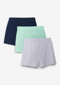 Jersey-Shorts (3er Pack) aus reiner Bio-Baumwolle in lila, Gr&ouml;sse 128/134, 100% Baumwolle, bonprix