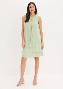 Chiffonkleid im Lagen-Look in gr&uuml;n, Gr&ouml;sse 38, bonprix