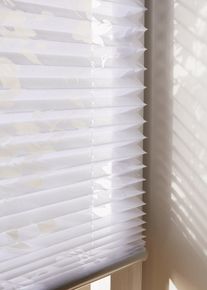 Ausbrenner Plissee mit Blumen in weiss, 130x50 cm, bonprix
