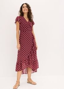 Chiffonkleid mit Volants in rot, Gr&ouml;sse 40, bonprix