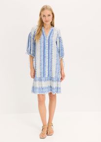 Minikleid aus softem Viskose-Mix in blau, Gr&ouml;sse 48, bonprix