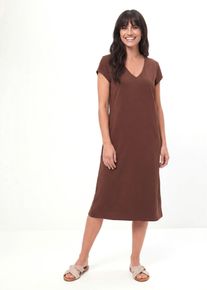 Shirtkleid aus elastischem Baumwoll-Mix in braun, Gr&ouml;sse 36/38 (S), 95% Baumwolle, bonprix