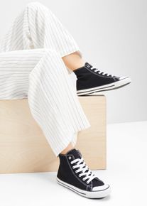 High-Top-Sneaker aus Baumwoll-Canvas in schwarz, Gr&ouml;sse 39, 100% Baumwolle, bonprix