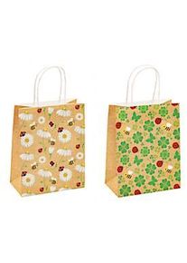 TSI Geschenkt&uuml;ten Kleeblatt, Kraftpapier, B 180 x T 100 x H 230 mm, 12 St&uuml;ck, Einzelmotiv